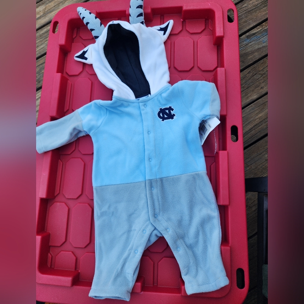 Blue and Gray Baby Onesie with Logo
